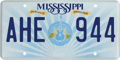 MS license plate AHE944
