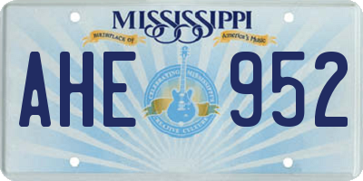 MS license plate AHE952