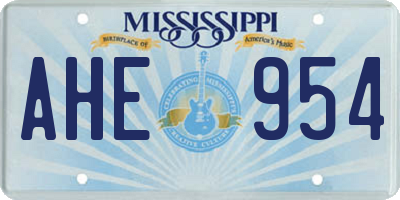 MS license plate AHE954