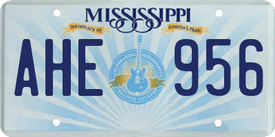 MS license plate AHE956
