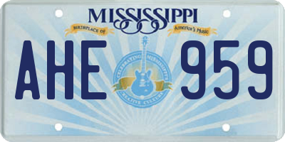 MS license plate AHE959