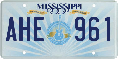 MS license plate AHE961