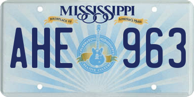 MS license plate AHE963