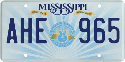 MS license plate AHE965