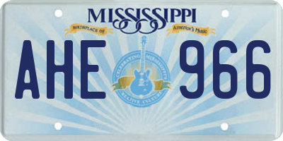 MS license plate AHE966