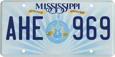 MS license plate AHE969