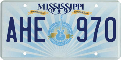 MS license plate AHE970