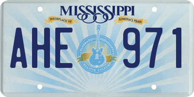 MS license plate AHE971