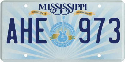 MS license plate AHE973
