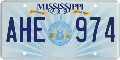 MS license plate AHE974