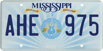 MS license plate AHE975