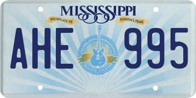 MS license plate AHE995