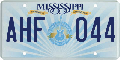 MS license plate AHF044