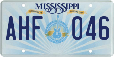 MS license plate AHF046