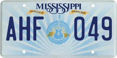 MS license plate AHF049