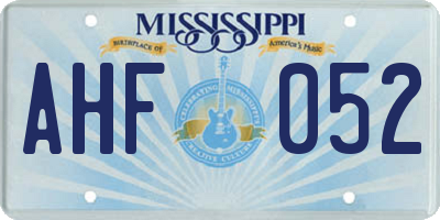 MS license plate AHF052