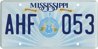 MS license plate AHF053