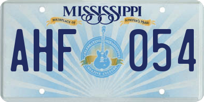 MS license plate AHF054