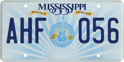MS license plate AHF056