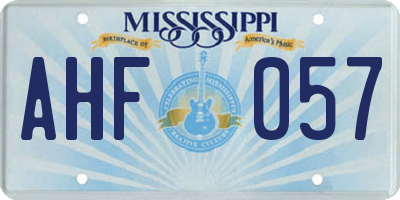 MS license plate AHF057