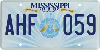 MS license plate AHF059