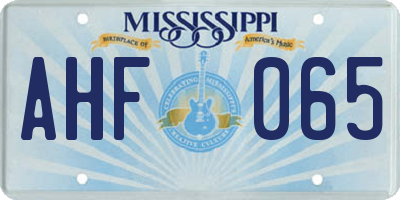 MS license plate AHF065