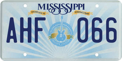 MS license plate AHF066