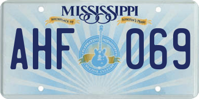 MS license plate AHF069