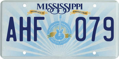 MS license plate AHF079