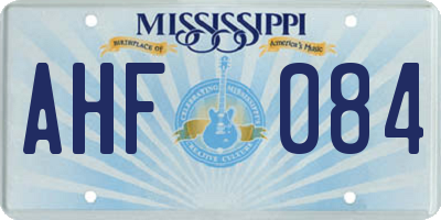 MS license plate AHF084