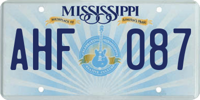 MS license plate AHF087