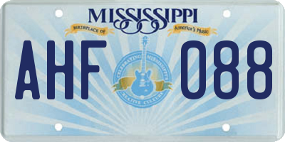 MS license plate AHF088