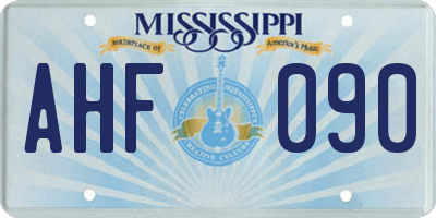 MS license plate AHF090