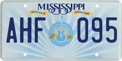 MS license plate AHF095