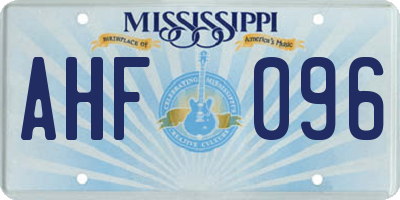 MS license plate AHF096