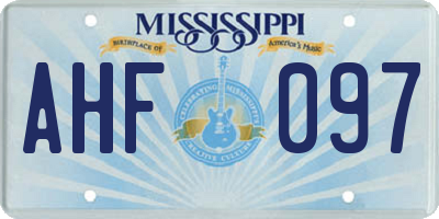 MS license plate AHF097