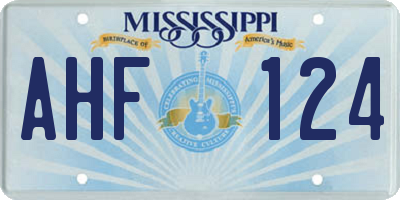 MS license plate AHF124