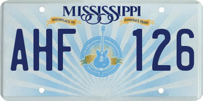 MS license plate AHF126