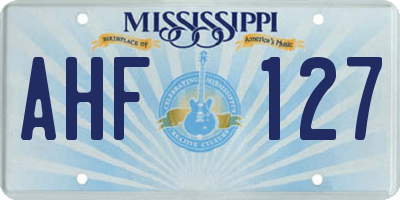 MS license plate AHF127