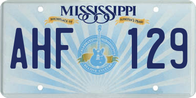 MS license plate AHF129