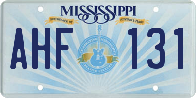 MS license plate AHF131