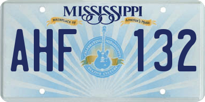 MS license plate AHF132