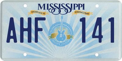 MS license plate AHF141