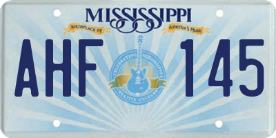 MS license plate AHF145