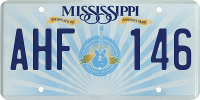 MS license plate AHF146