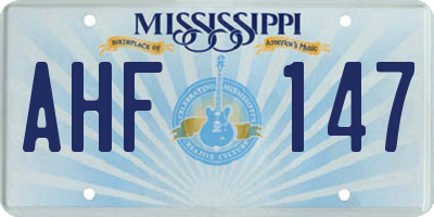 MS license plate AHF147