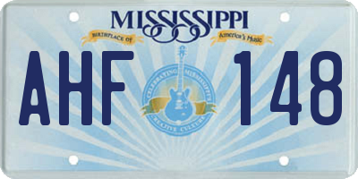 MS license plate AHF148
