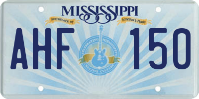 MS license plate AHF150