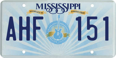 MS license plate AHF151
