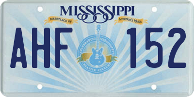 MS license plate AHF152